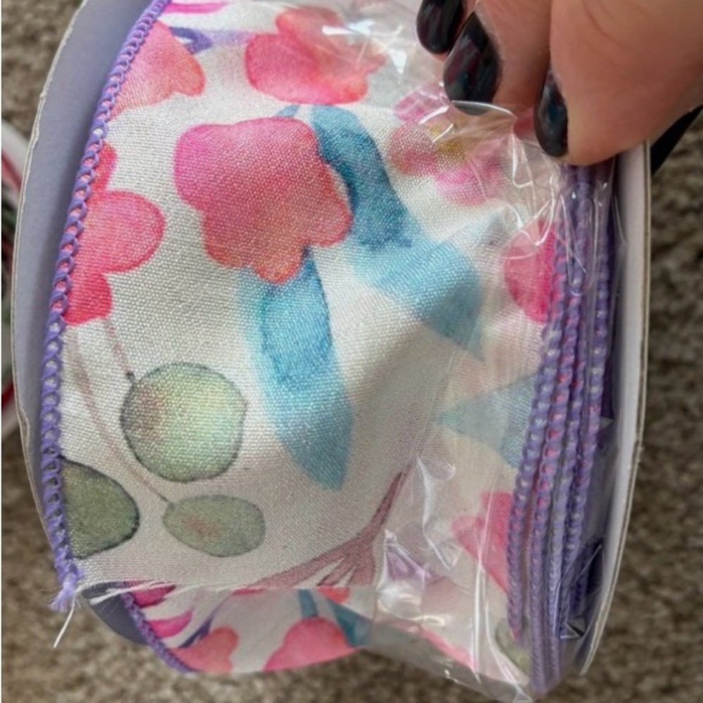 Offray Colorful Floral and Striped Ribbon Set - Picture 3 of 5